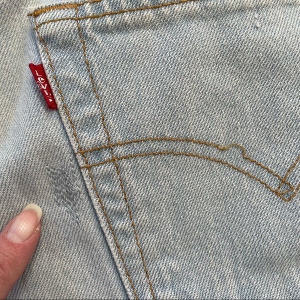 Re/done Levi’s cut off denim jean shirts light wash cotton size 31 - Picture 11 of 11
